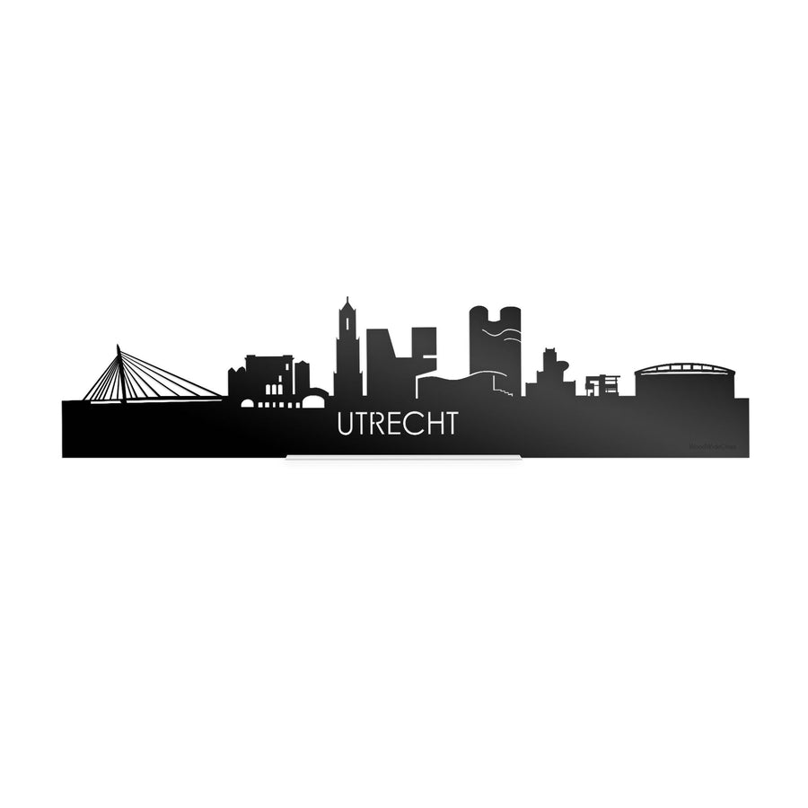 Standing Skyline Utrecht Zwart Glanzend 40 cm houten cadeau decoratie relatiegeschenk van WoodWideCities