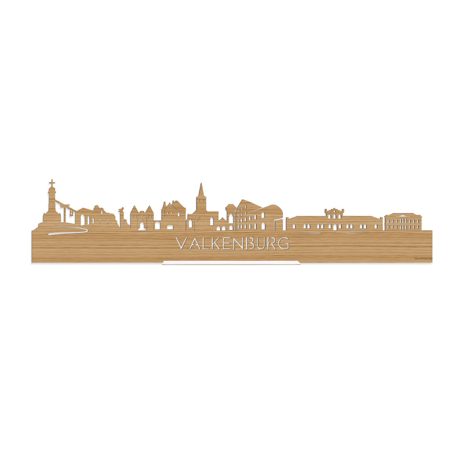 Standing Skyline Valkenburg Bamboe houten cadeau decoratie relatiegeschenk van WoodWideCities