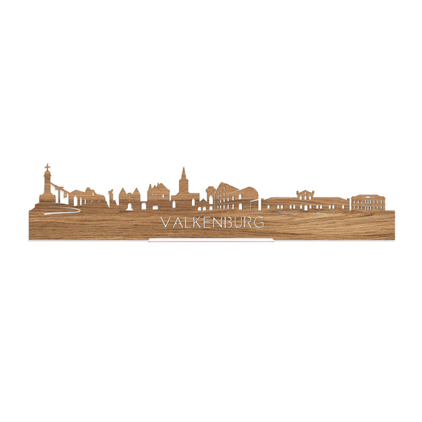 Standing Skyline Valkenburg Eiken houten cadeau decoratie relatiegeschenk van WoodWideCities