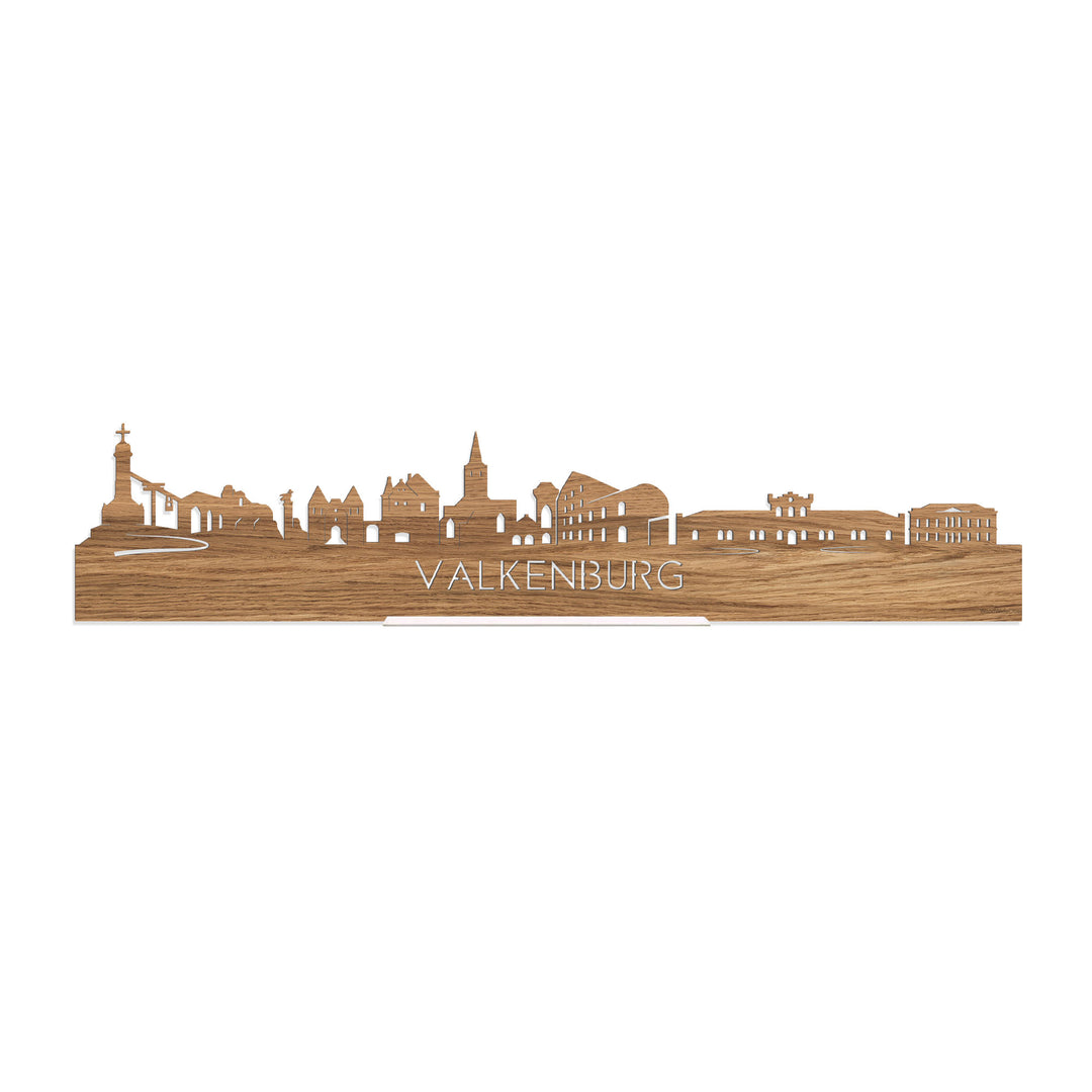 Standing Skyline Valkenburg Eiken houten cadeau decoratie relatiegeschenk van WoodWideCities
