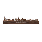 Standing Skyline Valkenburg Noten houten cadeau decoratie relatiegeschenk van WoodWideCities