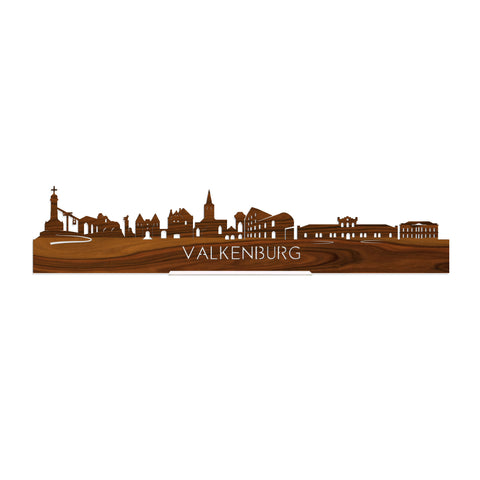 Standing Skyline Valkenburg Palissander houten cadeau decoratie relatiegeschenk van WoodWideCities