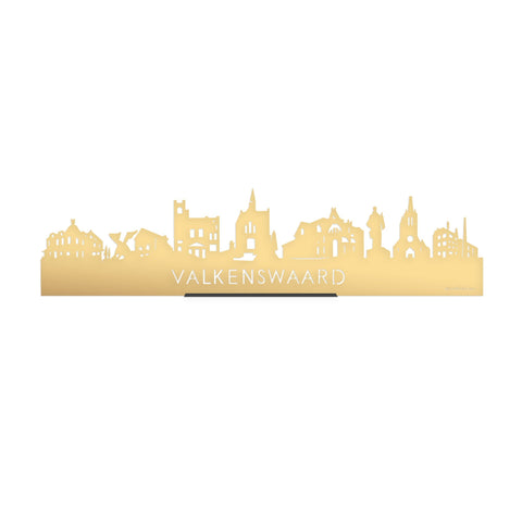 Standing Skyline Valkenswaard Goud Metallic 40 cm houten cadeau decoratie relatiegeschenk van WoodWideCities