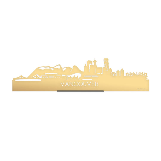 Standing Skyline Vancouver Metallic Goud gerecycled kunststof cadeau decoratie relatiegeschenk van WoodWideCities
