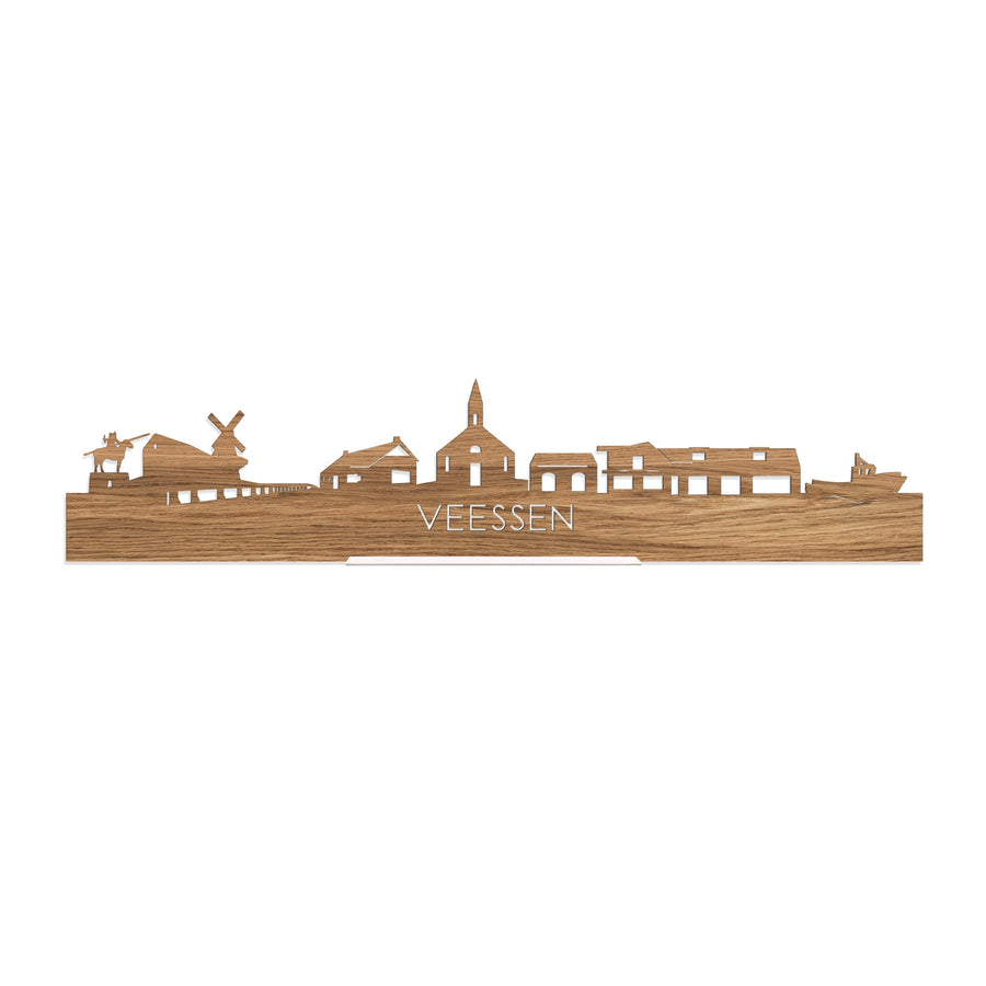 Standing Skyline Veessen Eiken houten cadeau decoratie relatiegeschenk van WoodWideCities