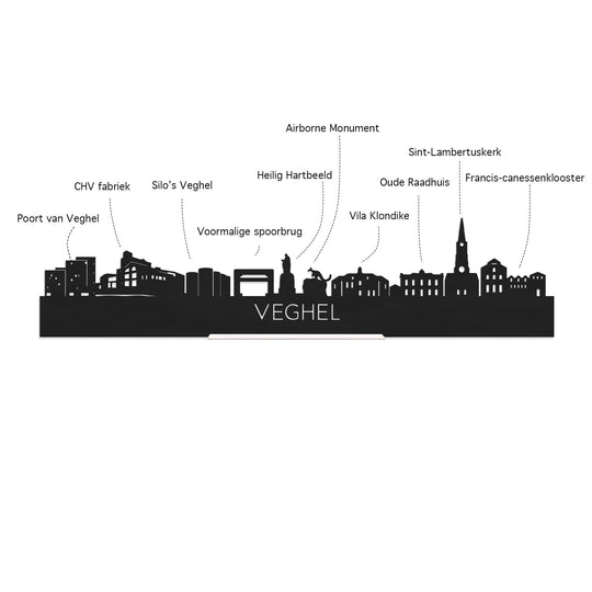 Standing Skyline Veghel Palissander houten cadeau decoratie relatiegeschenk van WoodWideCities