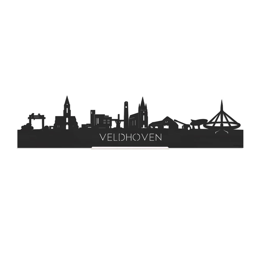 Standing Skyline Veldhoven Zwart houten cadeau decoratie relatiegeschenk van WoodWideCities