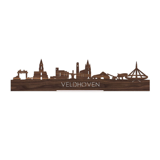 Standing Skyline Veldhoven Noten houten cadeau decoratie relatiegeschenk van WoodWideCities