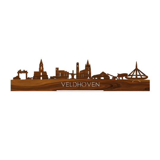Standing Skyline Veldhoven Palissander houten cadeau decoratie relatiegeschenk van WoodWideCities