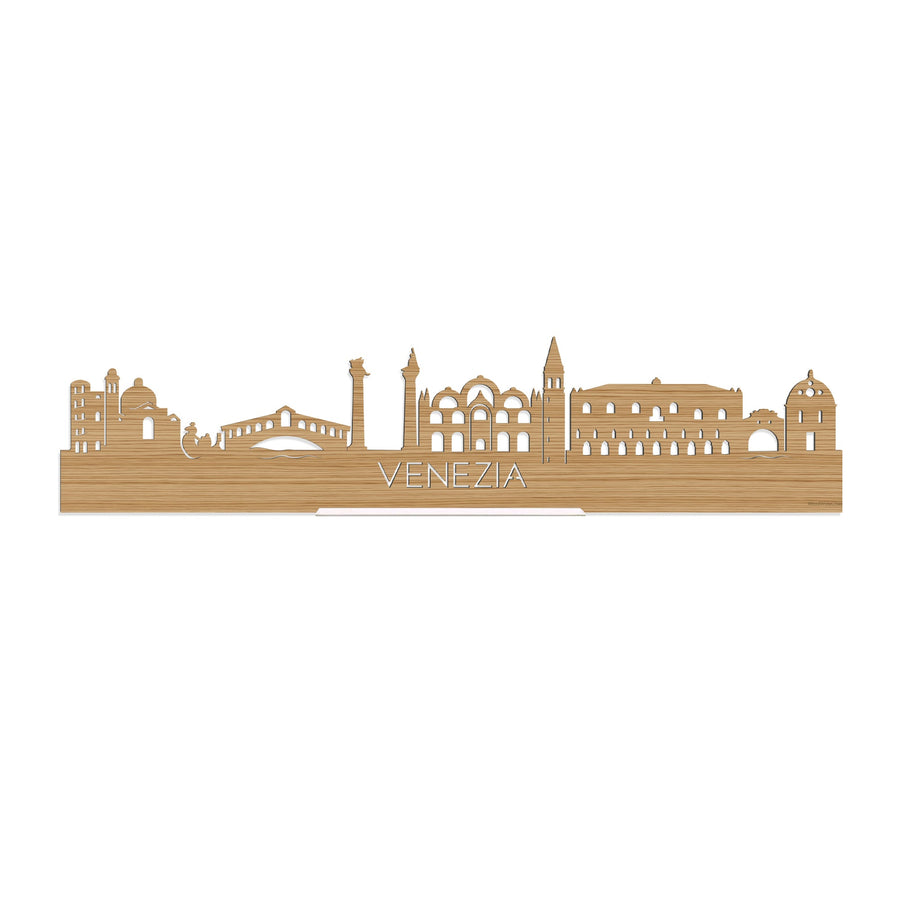 Standing Skyline Venezia Bamboe houten cadeau decoratie relatiegeschenk van WoodWideCities