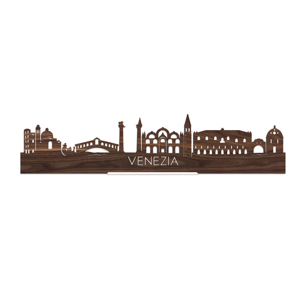 Standing Skyline Venezia Noten houten cadeau decoratie relatiegeschenk van WoodWideCities