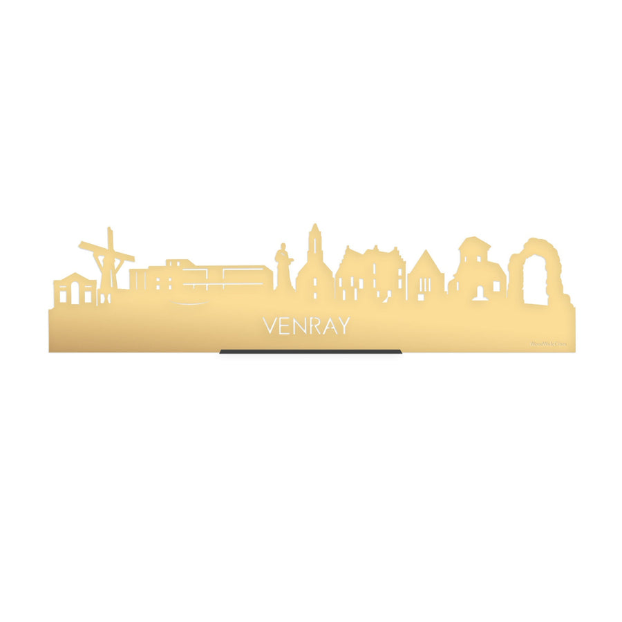 Standing Skyline Venray Goud Metallic 40 cm houten cadeau decoratie relatiegeschenk van WoodWideCities