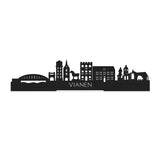 Standing Skyline Vianen Zwart houten cadeau decoratie relatiegeschenk van WoodWideCities