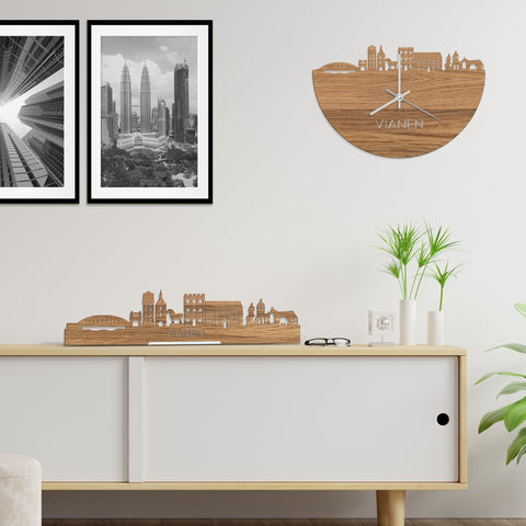 Standing Skyline Vianen Eiken houten cadeau decoratie relatiegeschenk van WoodWideCities