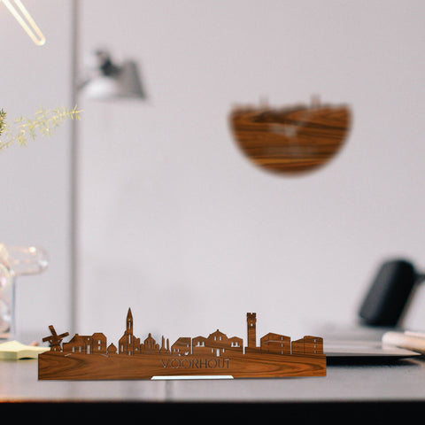 Standing Skyline Voorhout Palissander houten cadeau decoratie relatiegeschenk van WoodWideCities