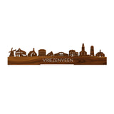 Standing Skyline Vriezenveen Palissander houten cadeau decoratie relatiegeschenk van WoodWideCities