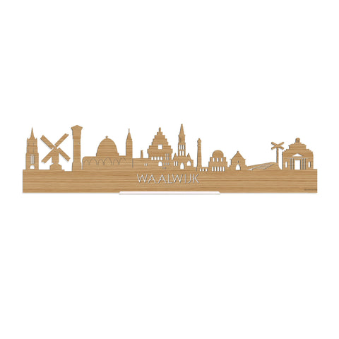 Standing Skyline Waalwijk Bamboe houten cadeau decoratie relatiegeschenk van WoodWideCities
