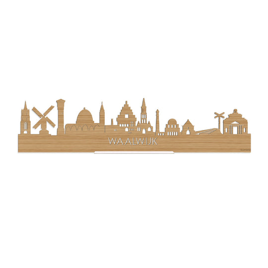 Standing Skyline Waalwijk Bamboe houten cadeau decoratie relatiegeschenk van WoodWideCities