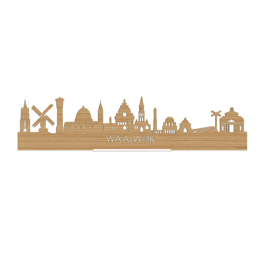 Standing Skyline Waalwijk Bamboe houten cadeau decoratie relatiegeschenk van WoodWideCities