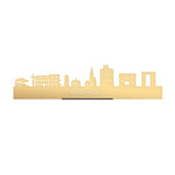Standing Skyline Wageningen Goud Metallic 40 cm houten cadeau decoratie relatiegeschenk van WoodWideCities