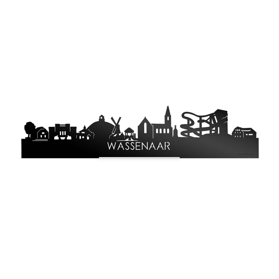 Standing Skyline Wassenaar Zwart glanzend gerecycled kunststof cadeau decoratie relatiegeschenk van WoodWideCities