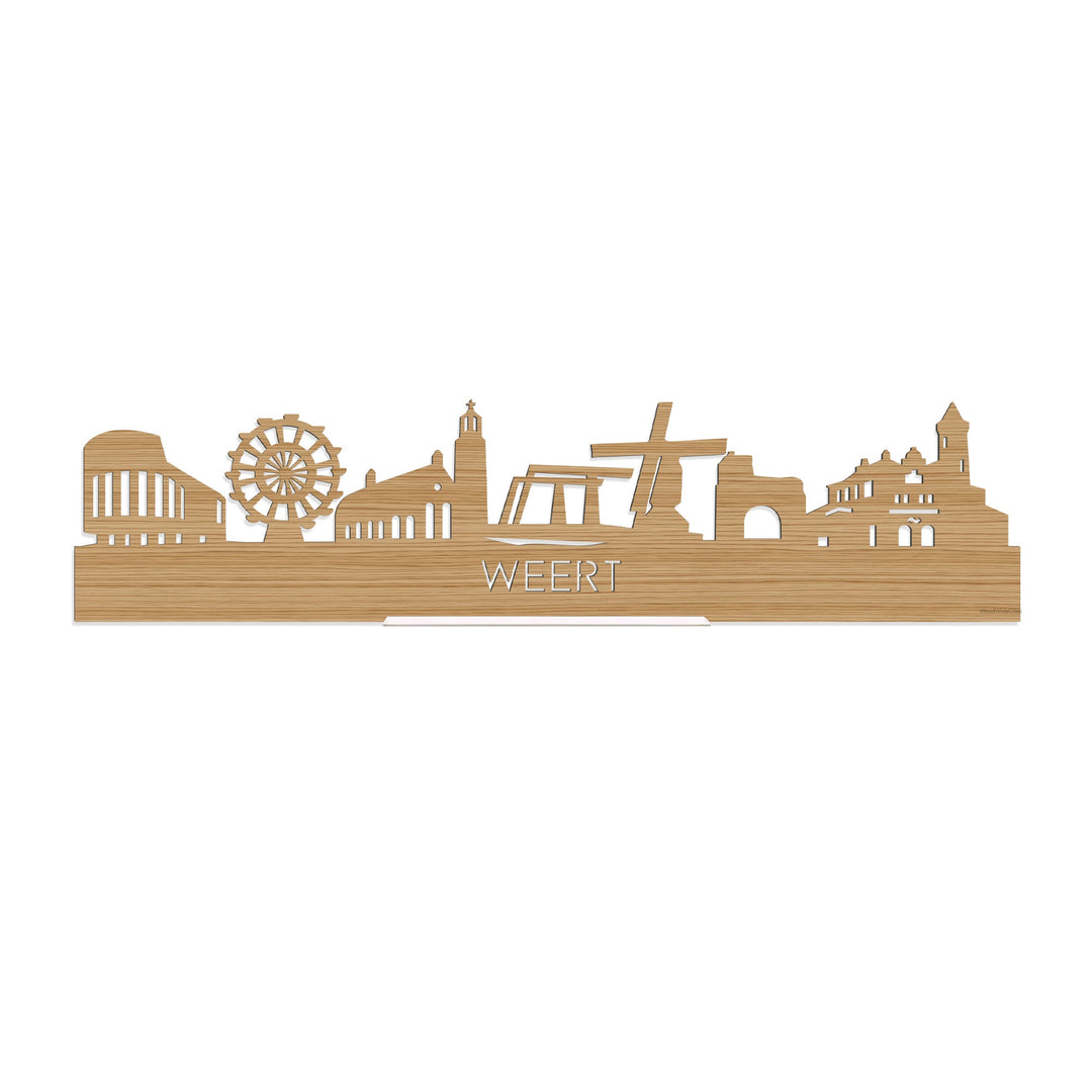 Standing Skyline Weert Bamboe houten cadeau decoratie relatiegeschenk van WoodWideCities