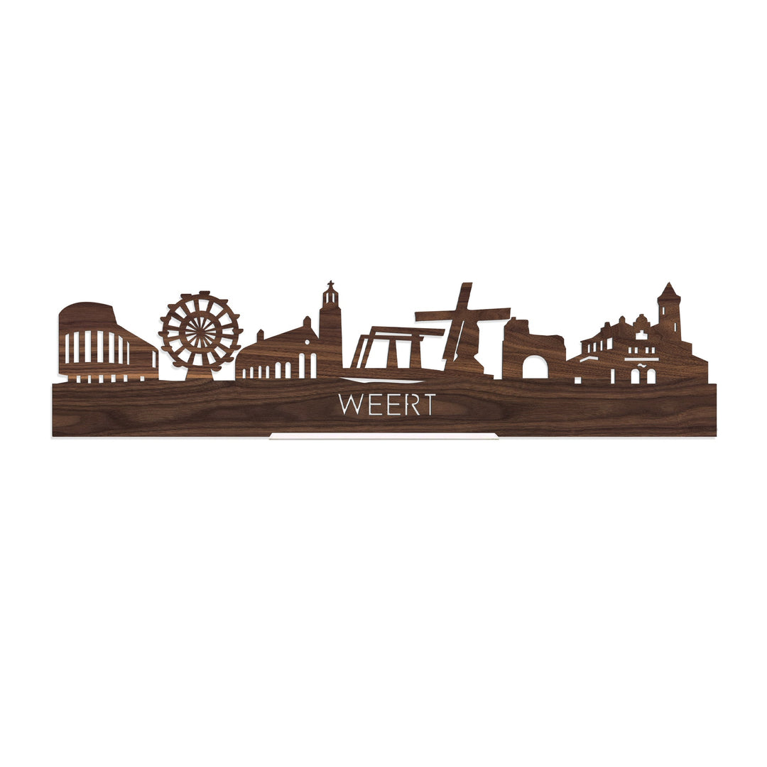 Standing Skyline Weert Noten houten cadeau decoratie relatiegeschenk van WoodWideCities