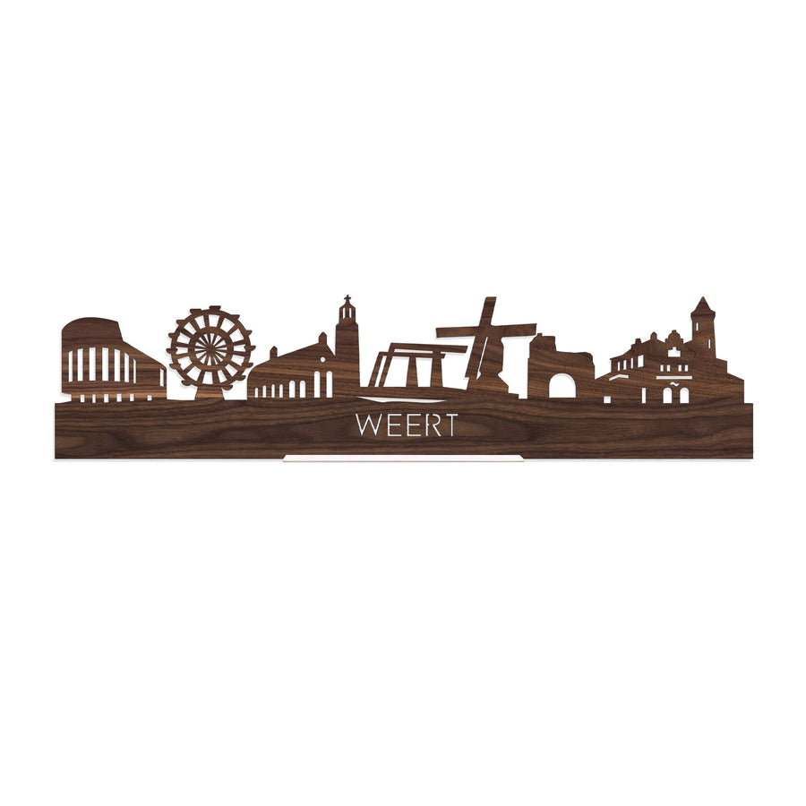 Standing Skyline Weert Noten houten cadeau decoratie relatiegeschenk van WoodWideCities