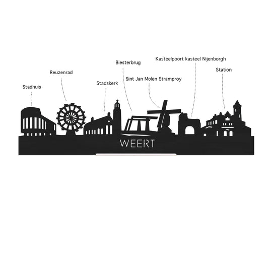 Standing Skyline Weert Palissander houten cadeau decoratie relatiegeschenk van WoodWideCities