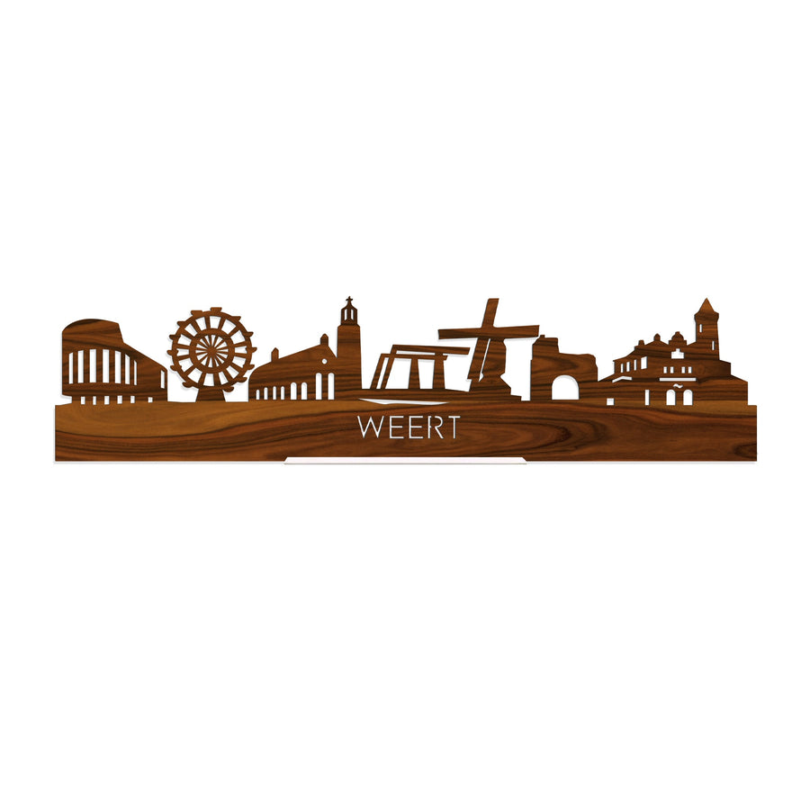 Standing Skyline Weert Palissander houten cadeau decoratie relatiegeschenk van WoodWideCities