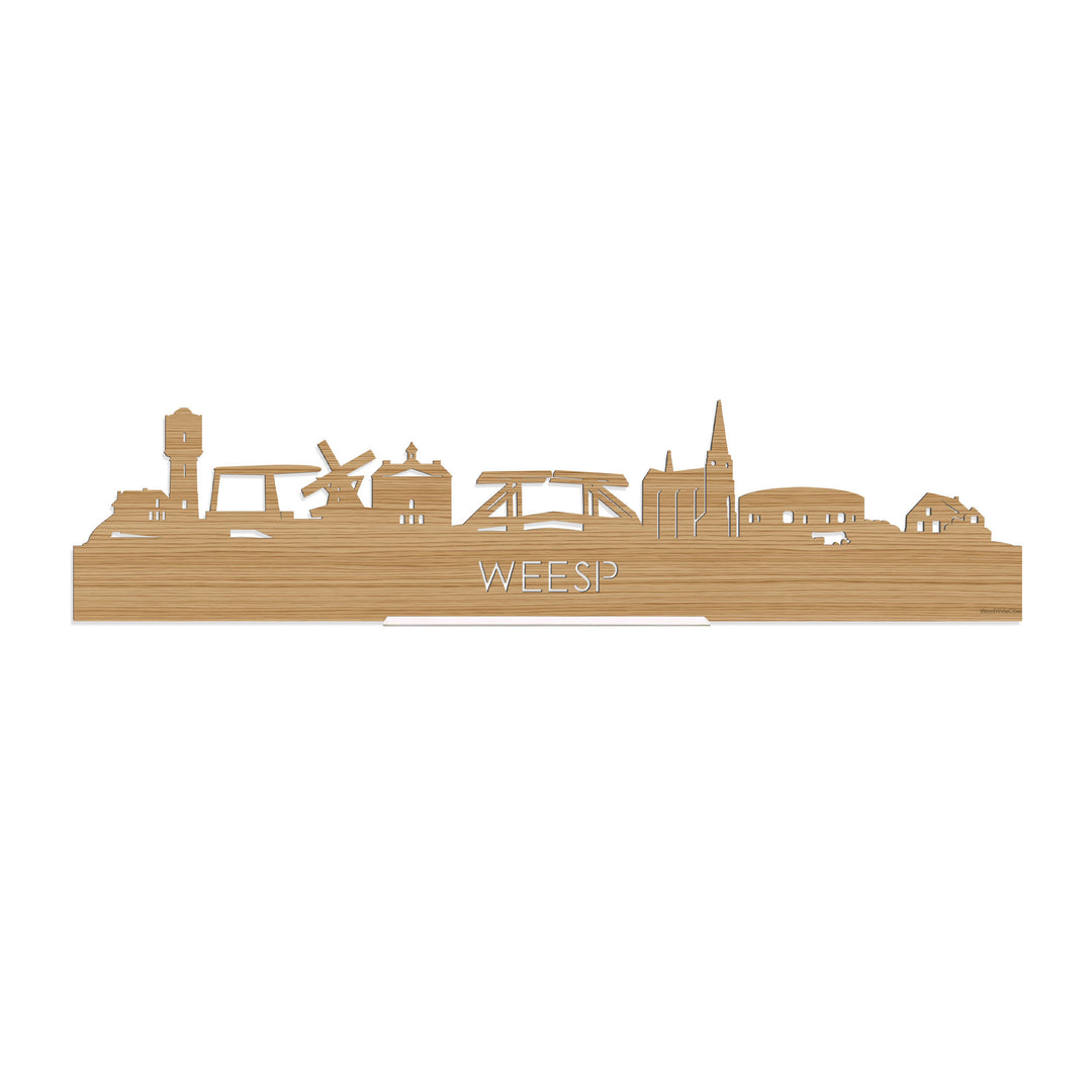Standing Skyline Weesp Bamboe houten cadeau decoratie relatiegeschenk van WoodWideCities