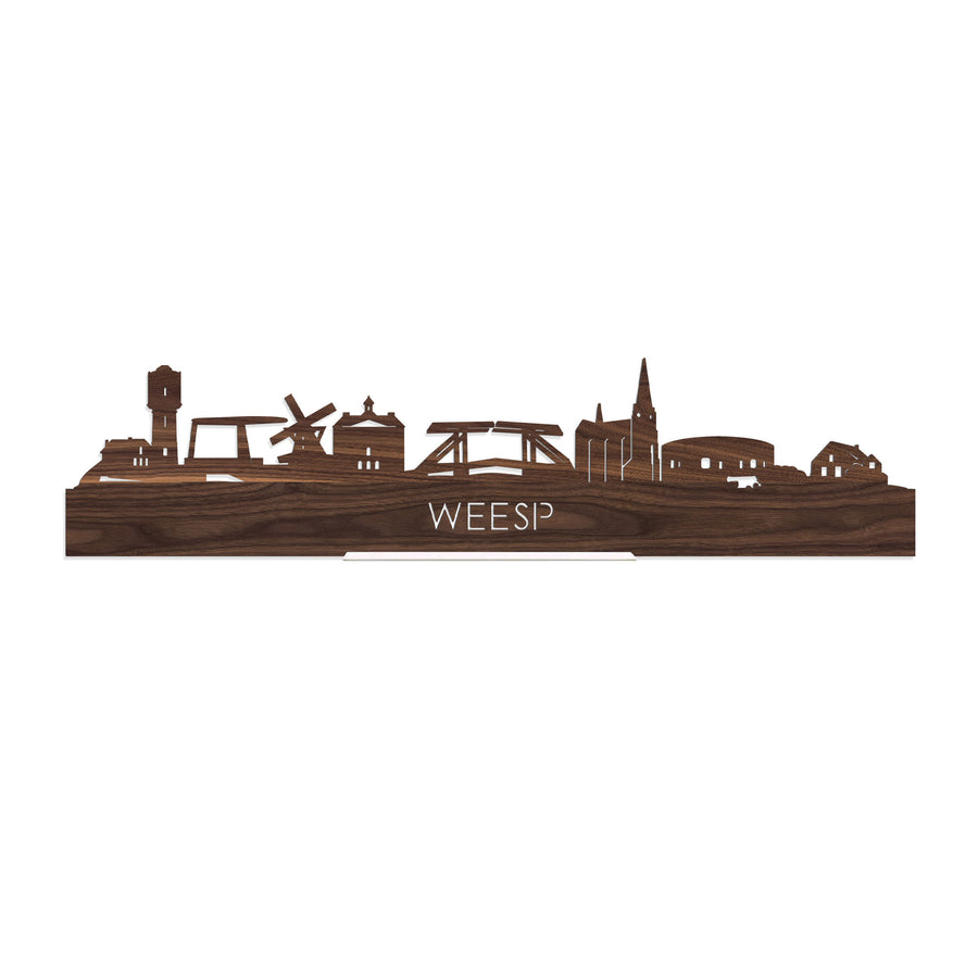 Standing Skyline Weesp Noten houten cadeau decoratie relatiegeschenk van WoodWideCities