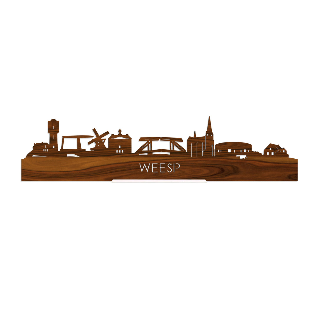 Standing Skyline Weesp Palissander houten cadeau decoratie relatiegeschenk van WoodWideCities