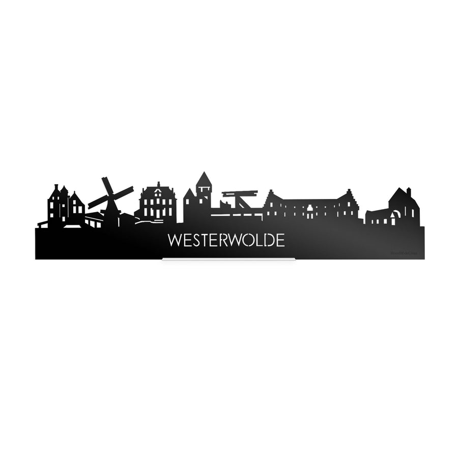 Standing Skyline Westerwolde Zwart Glanzend 40 cm houten cadeau decoratie relatiegeschenk van WoodWideCities