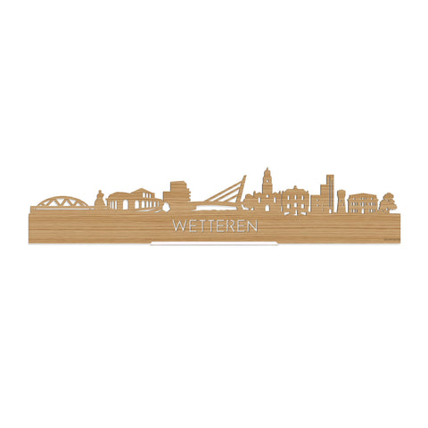 Standing Skyline Wetteren Bamboe houten cadeau decoratie relatiegeschenk van WoodWideCities