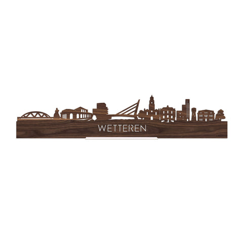 Standing Skyline Wetteren Noten houten cadeau decoratie relatiegeschenk van WoodWideCities