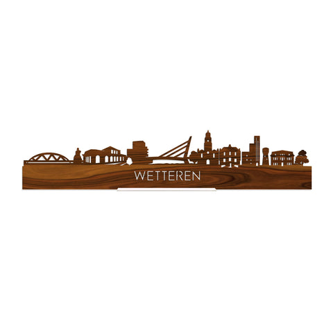 Standing Skyline Wetteren Palissander houten cadeau decoratie relatiegeschenk van WoodWideCities