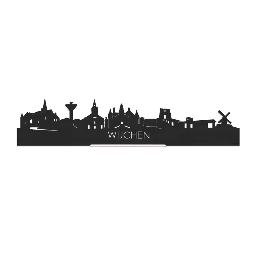 Standing Skyline Wijchen Zwart houten cadeau decoratie relatiegeschenk van WoodWideCities