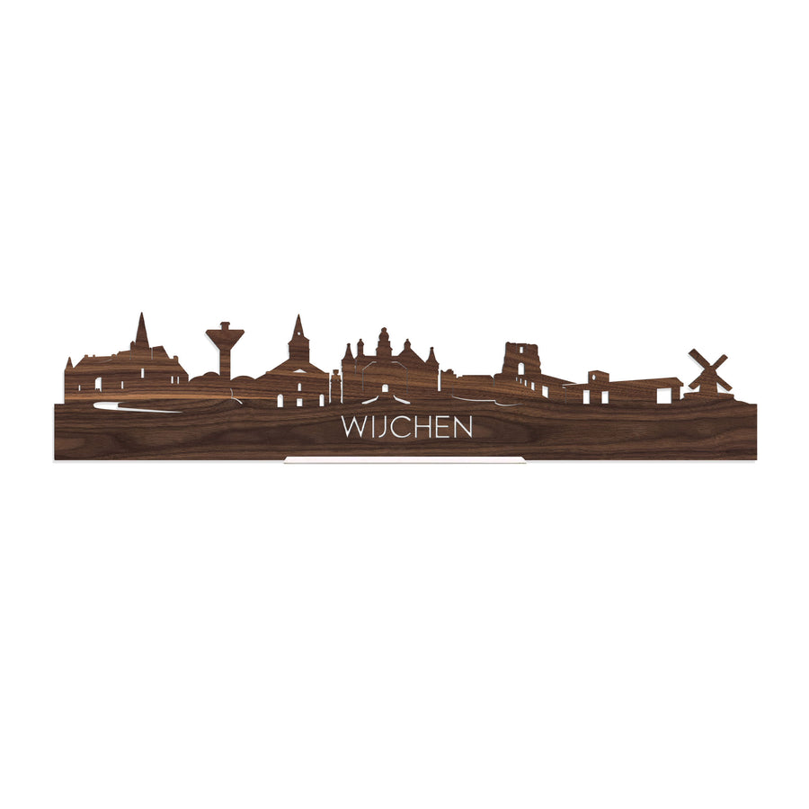 Standing Skyline Wijchen Noten houten cadeau decoratie relatiegeschenk van WoodWideCities