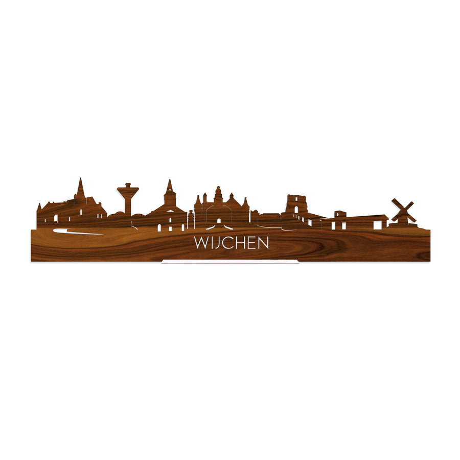 Standing Skyline Wijchen Palissander houten cadeau decoratie relatiegeschenk van WoodWideCities