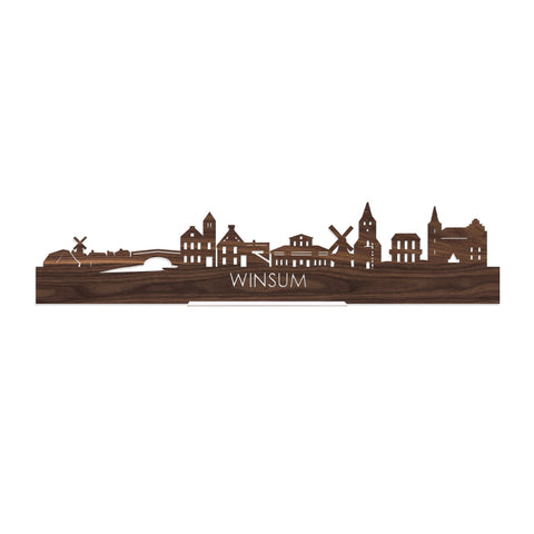 Standing Skyline Winsum Noten houten cadeau decoratie relatiegeschenk van WoodWideCities