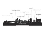 Standing Skyline Winsum Zwart glanzend gerecycled kunststof cadeau decoratie relatiegeschenk van WoodWideCities