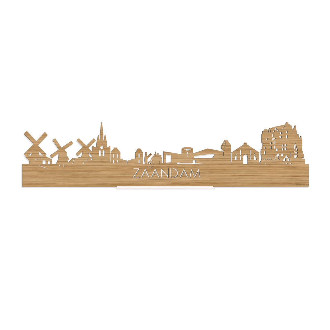 Standing Skyline Zaandam Bamboe houten cadeau decoratie relatiegeschenk van WoodWideCities