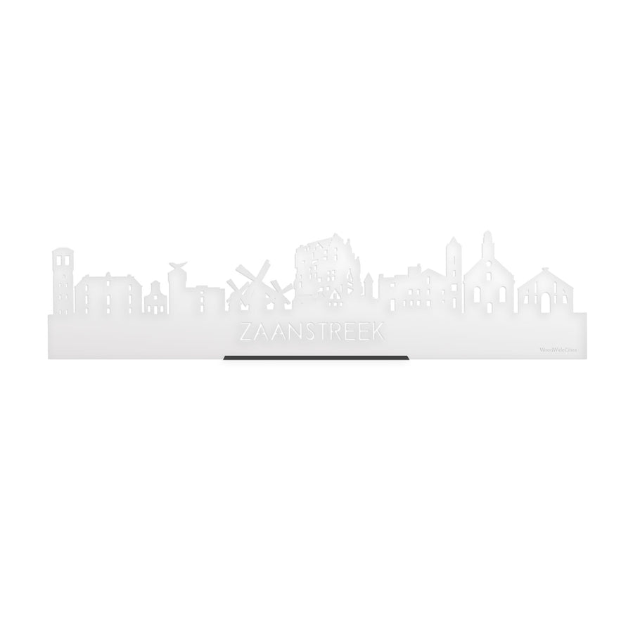 Standing Skyline Zaanstreek Wit Glanzend 40 cm houten cadeau decoratie relatiegeschenk van WoodWideCities