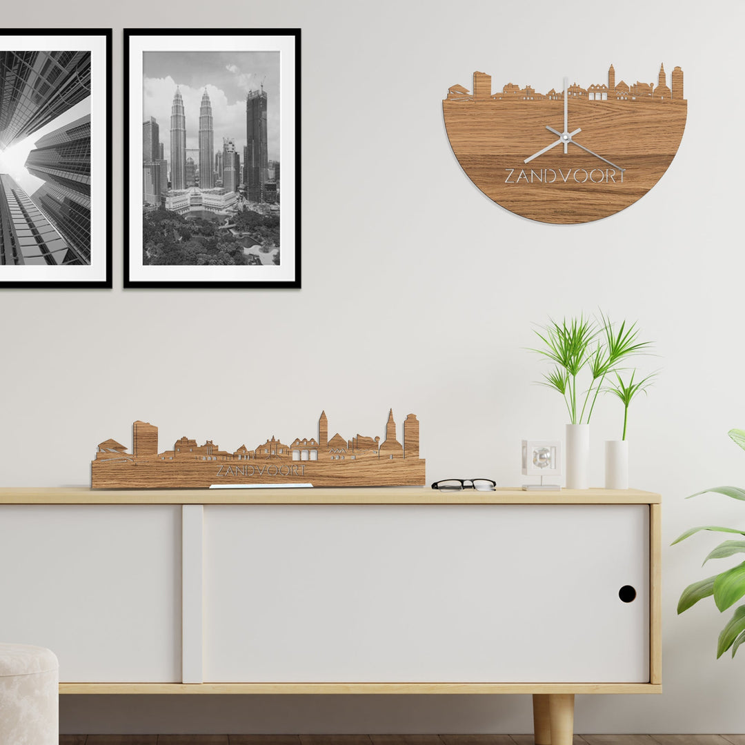 Standing Skyline Zandvoort Eiken houten cadeau decoratie relatiegeschenk van WoodWideCities