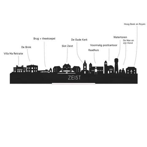 Standing Skyline Zeist Metallic Goud gerecycled kunststof cadeau decoratie relatiegeschenk van WoodWideCities