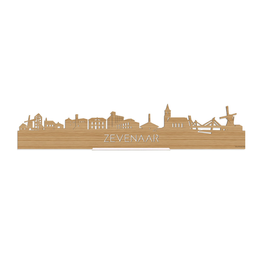 Standing Skyline Zevenaar Bamboe houten cadeau decoratie relatiegeschenk van WoodWideCities