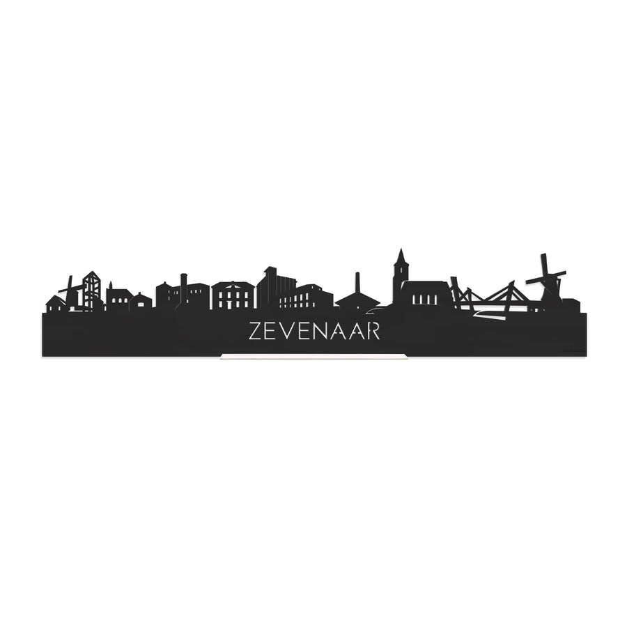 Standing Skyline Zevenaar Zwart houten cadeau decoratie relatiegeschenk van WoodWideCities
