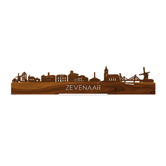 Standing Skyline Zevenaar Palissander houten cadeau decoratie relatiegeschenk van WoodWideCities