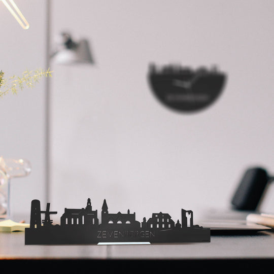 Standing Skyline Zevenbergen Zwart houten cadeau decoratie relatiegeschenk van WoodWideCities